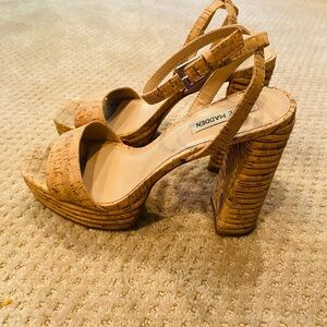 Steve Madden cork texture platform heels